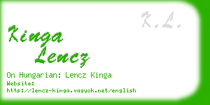 kinga lencz business card